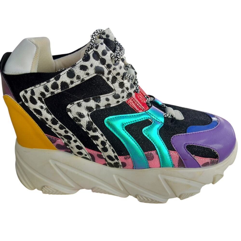 5042)Anthony Wang Logan Multicolor Girl Size 9 Fashion Chunky Platform Sneakers
